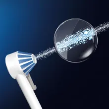 L’hydropulseur OxyJet de Oral-B utilise la technologie de microbulles pour faire barrage au développement de la plaque bactérienne.