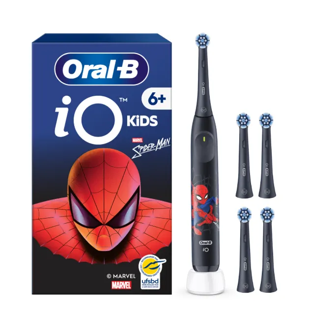Image - Product - DTC - Oral-B iO Kids Marvel Spiderman – Brosse à dents électrique pack complet avec 5 têtes de rechange (dès 6 ans) -Primary