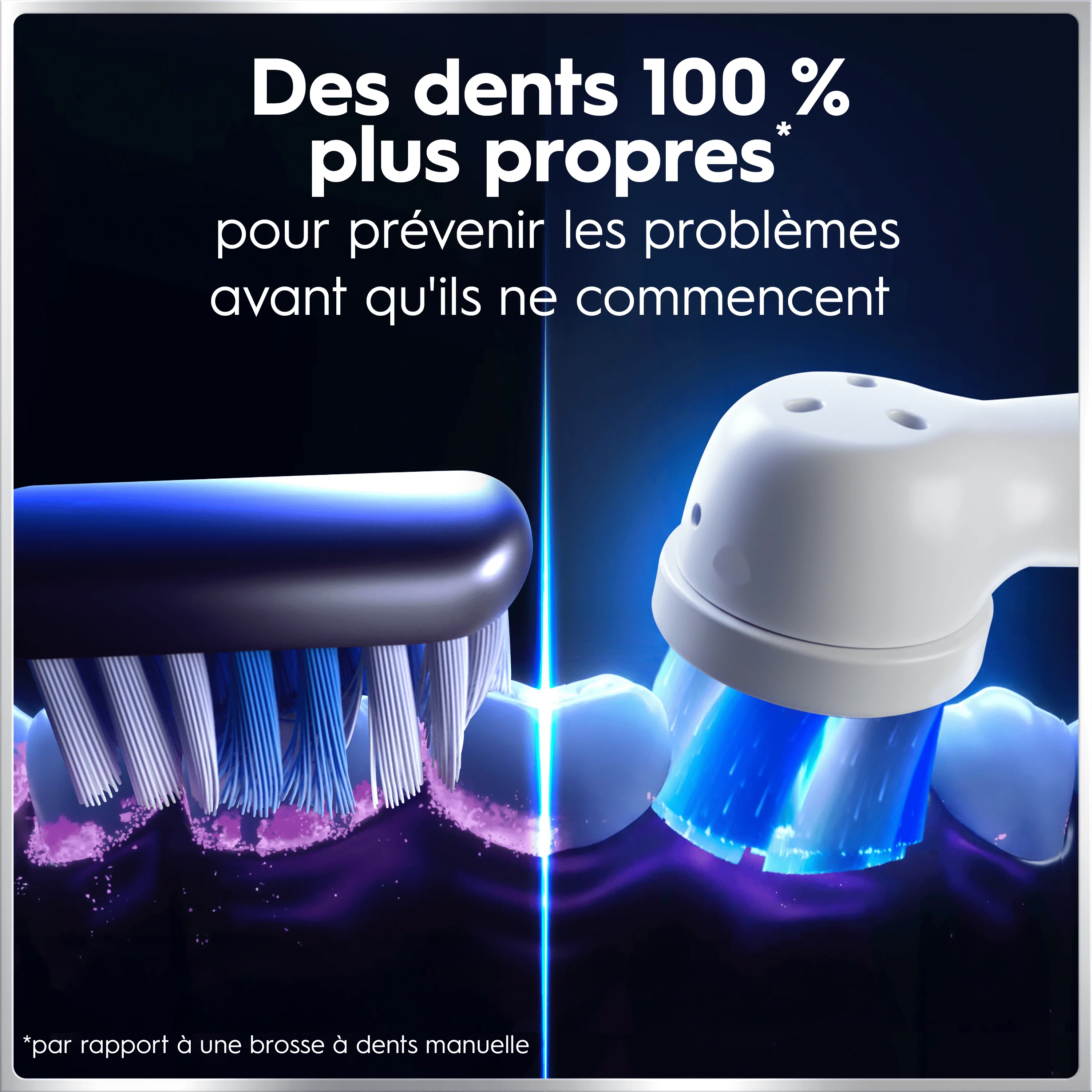 Oral-B: des dents 100% plus propres pour prévenir les problèmes.