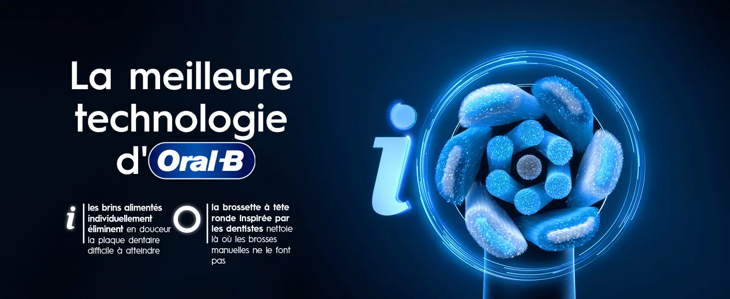 Technologie magnétique Oral-B iO illustrant un nettoyage précis et en douceur 