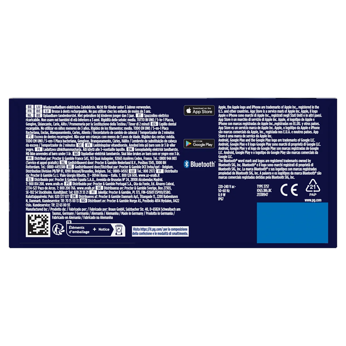 Image - Product Variant - Oral-B iO5 Blue Ocean Edition Limitée - Brosse à Dents Electrique avec 1 tête de brosse et étui de voyage - SI 17
