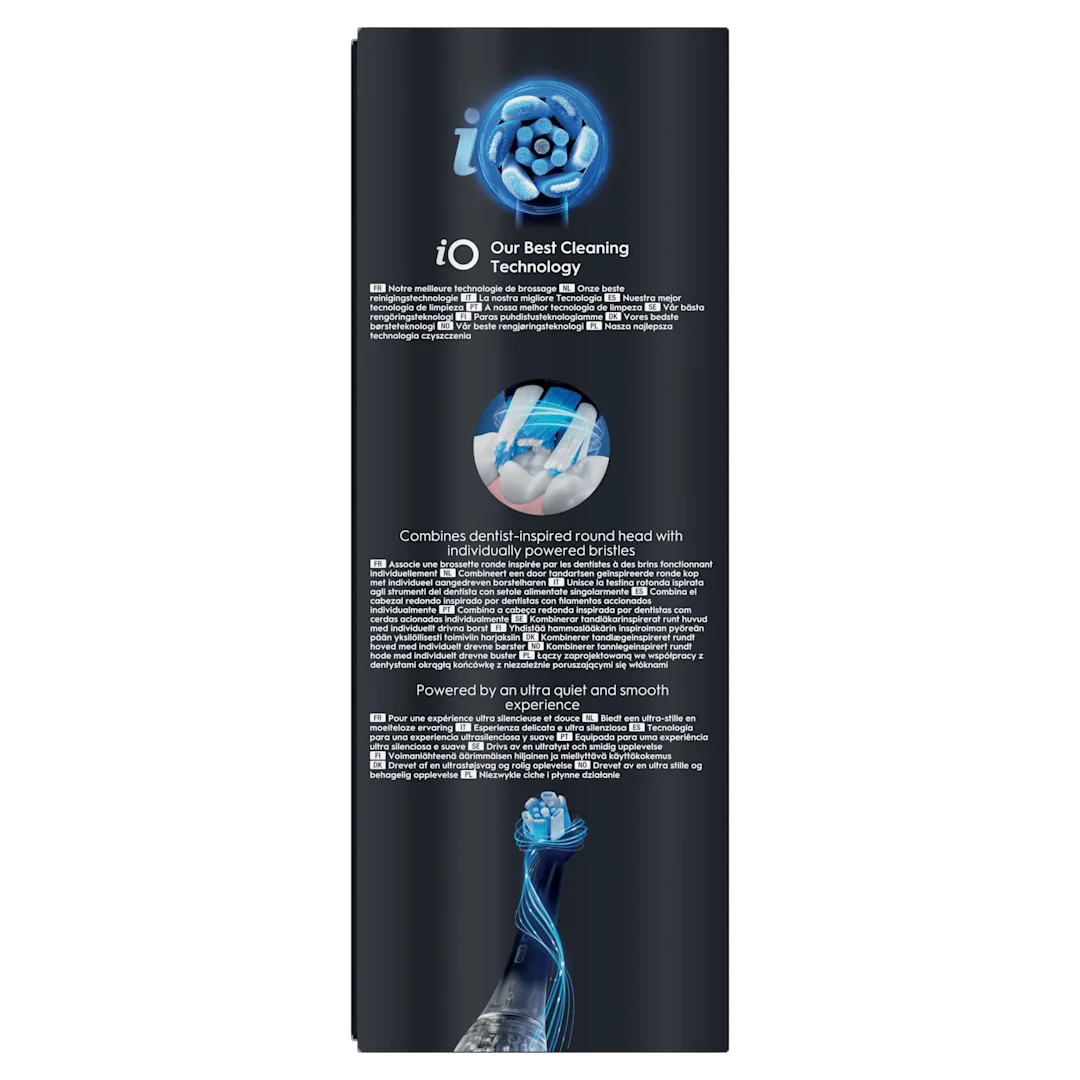 Oral-B iO, mettant en avant la technologie de brossage Notre meilleure technomogie de brossage.