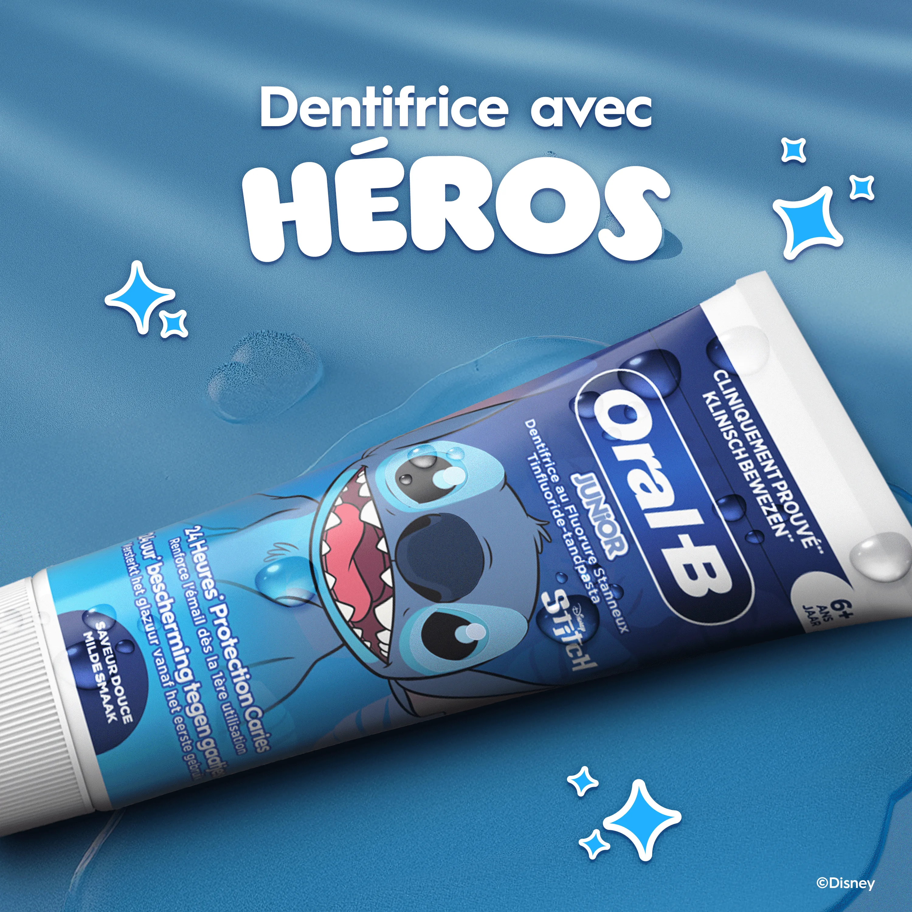 Dentifrice Oral-B Stitch. « Dentifrice avec héros ».