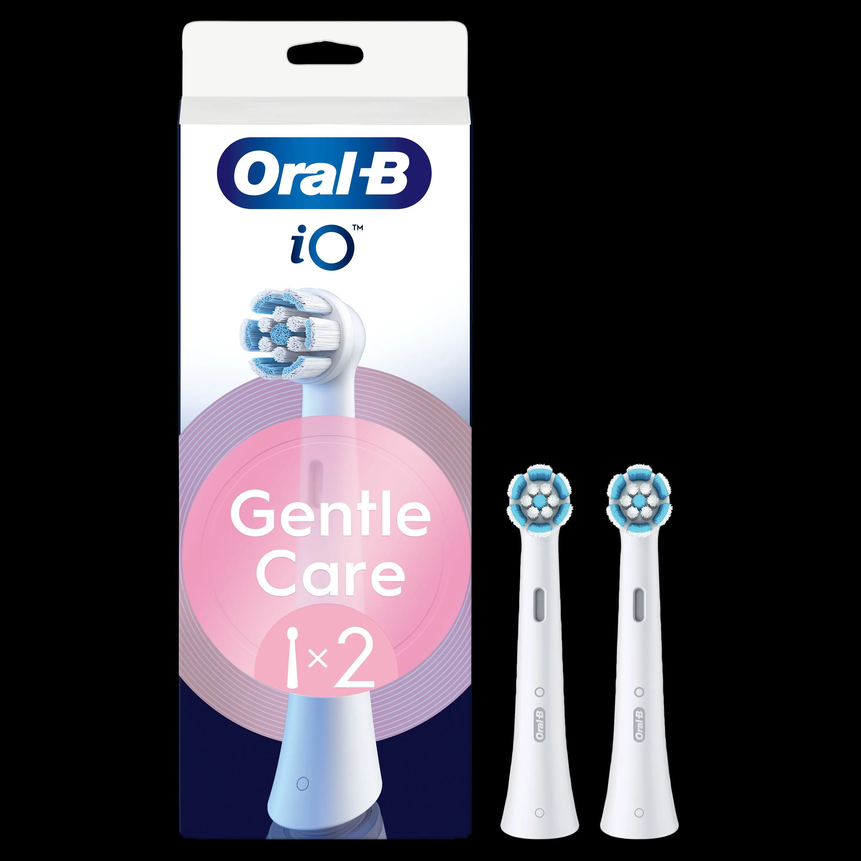 Oral-B iO, brossettes "Gentle Care", paquet de 2, pour un nettoyage doux des dents et des gencives.