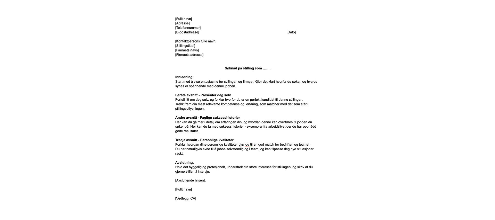 Oppsett av jobbsøknad: Slik gjør du