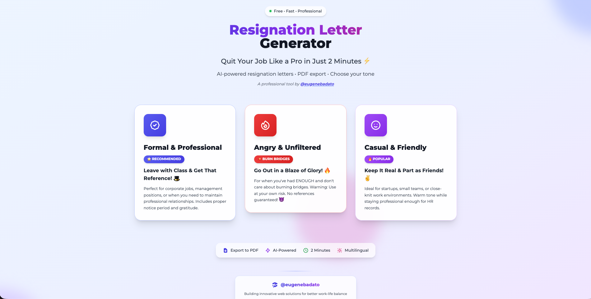 Resignation Letter Generator