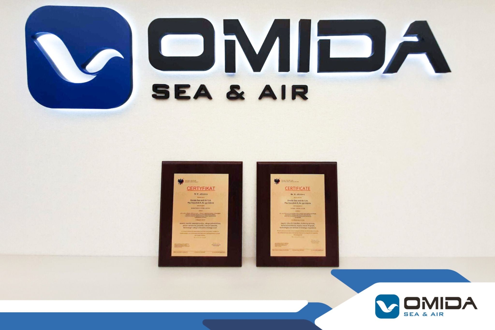 UzyskaliÅ›my certyfikat WSK!  | Omida Sea And Air S.A.