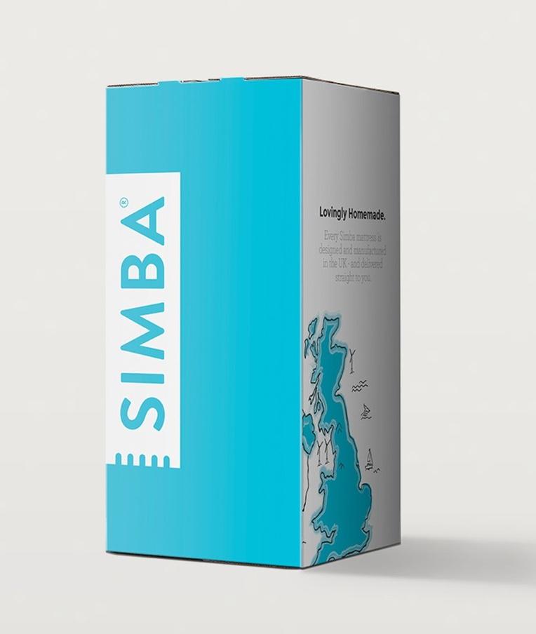 Simba mattress packaged conveniently in a box