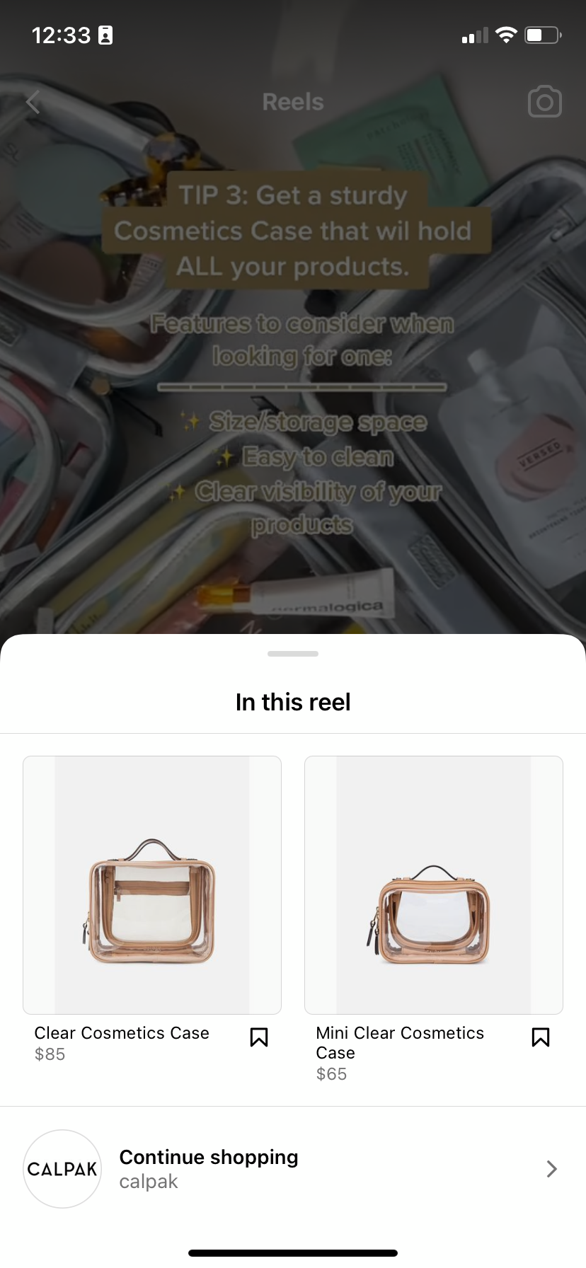 social-commerce-calpak-instagram-reel-product-tag