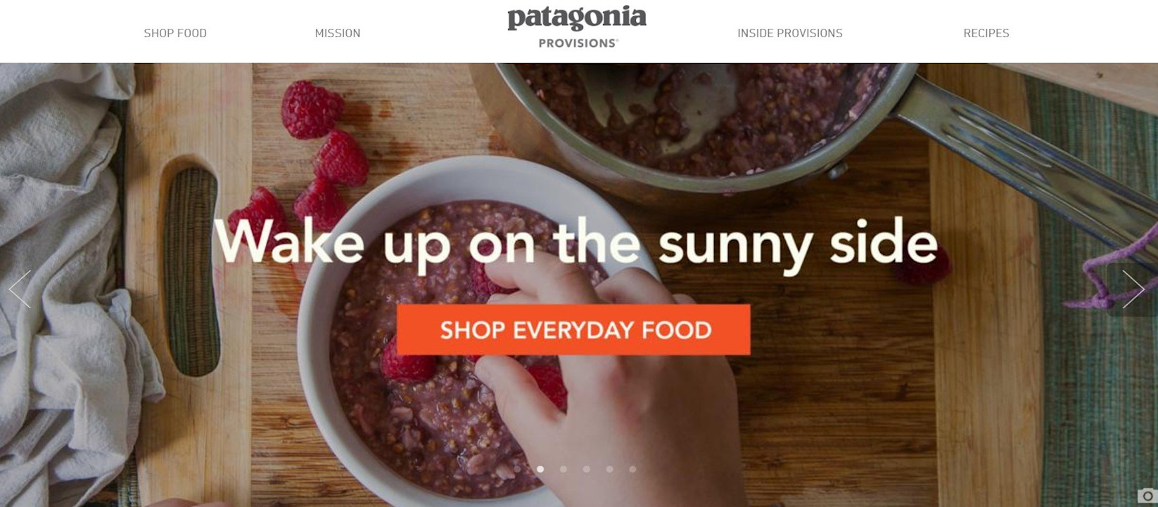Patagonia homepage hero slide