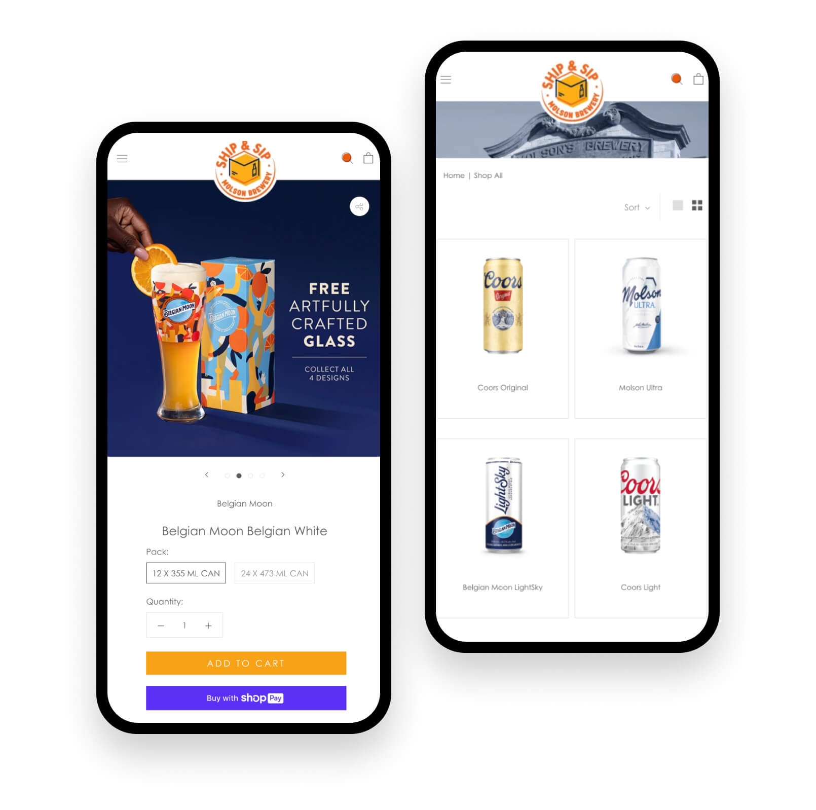 Molson Coors' Ship & Sip mobile site