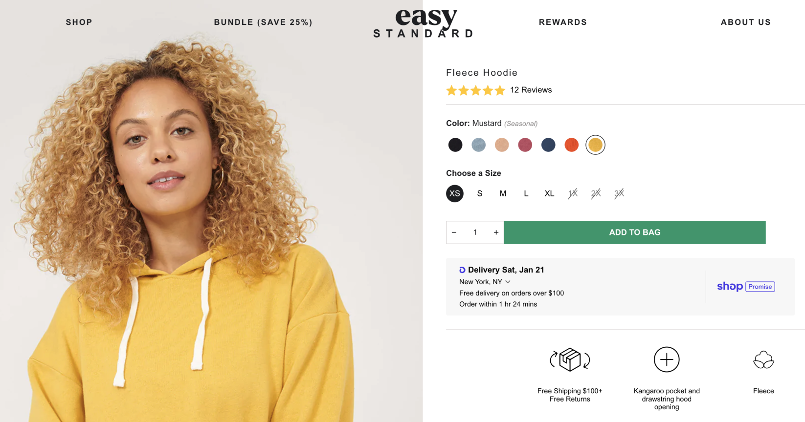 An EasyStandard product listing with a Shop Promise badge