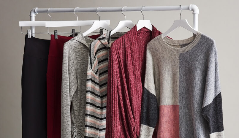 Rack of Dressbarn clothing