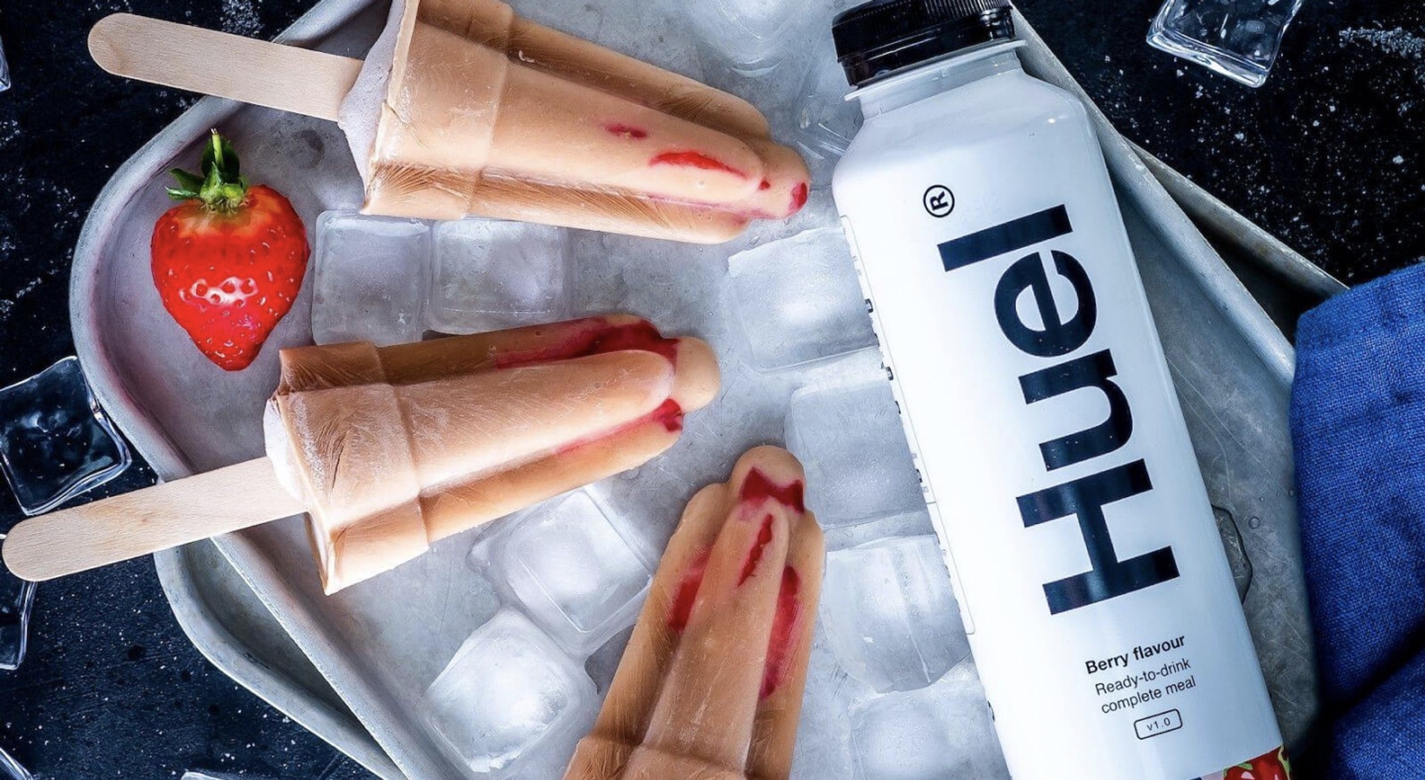 Huel berry flavour meals in the form of popsicles.