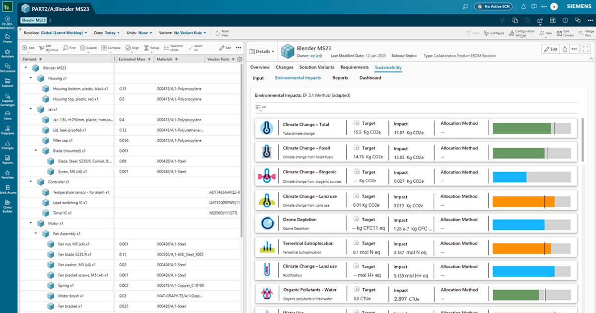Siemens’ AI-powered Lifecycle Assessment software