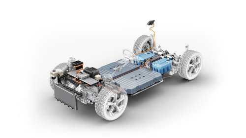 The under-carriage chassis of an electric vehicle