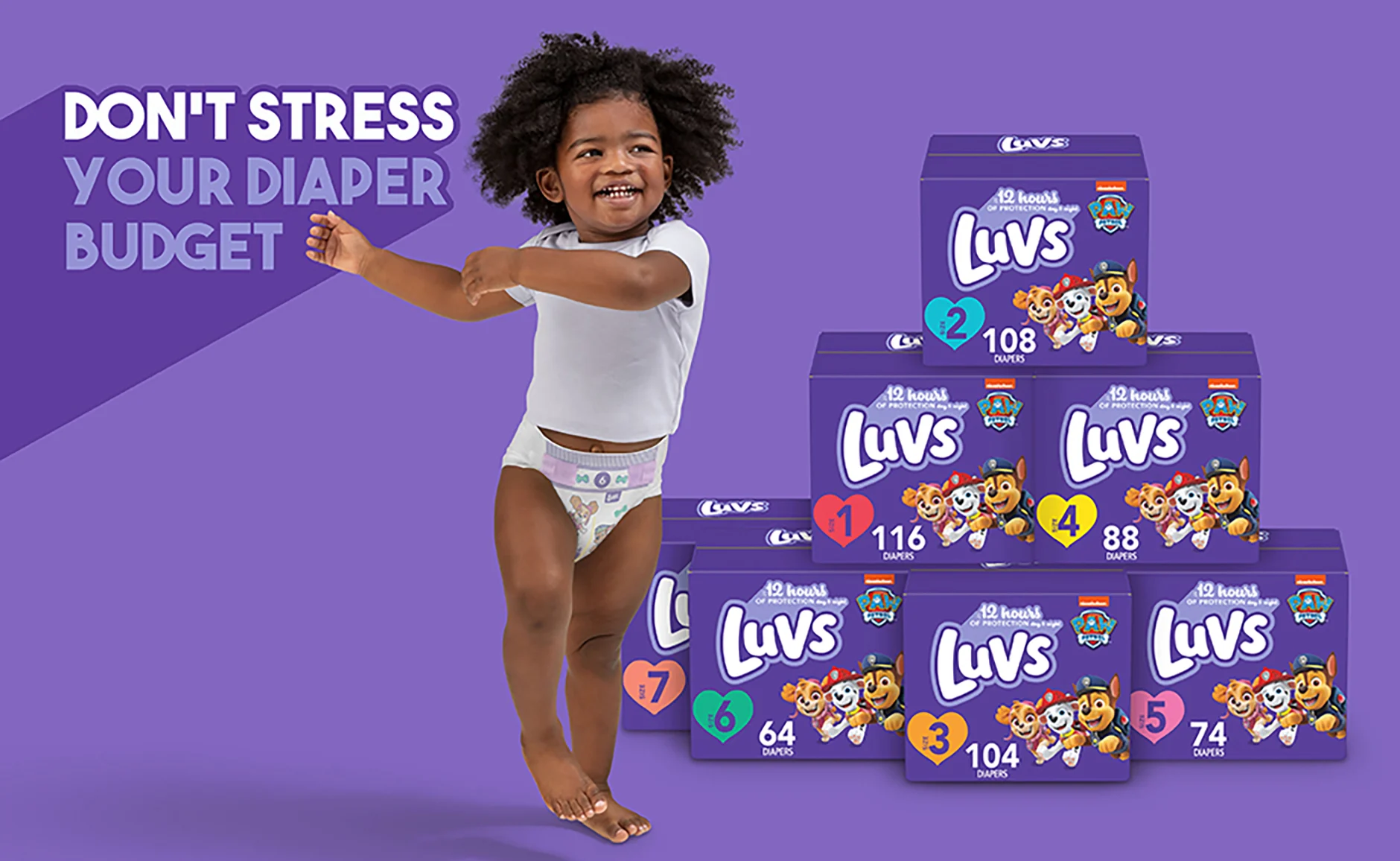 Luvs Pro Level Leak Protection Diapers Giant Pack, Size 7, Over 41 lbs, 88  count