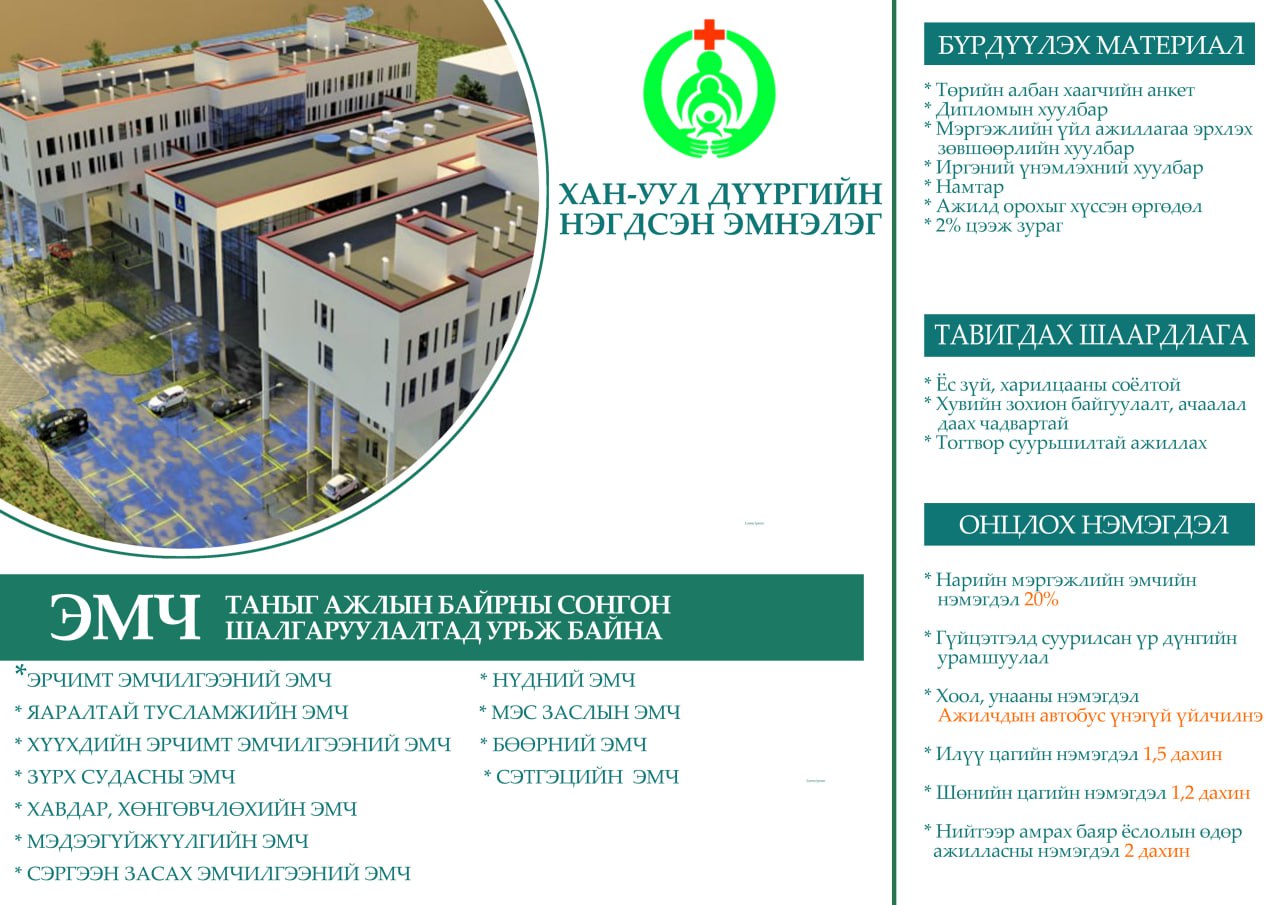 ТАНЫГ АЖЛЫН БАЙРНЫ СОНГОН ШАЛГАРУУЛАЛТАД УРЬЖ БАЙНА.