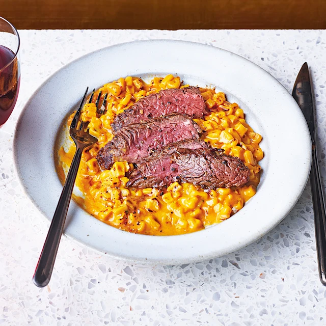 Sweetcorn ‘Risotto’ with Griddled Steak