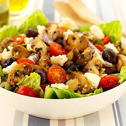 Warm Mushroom Salad with Feta