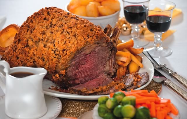 Roast Rib of Beef with Mustard Crust