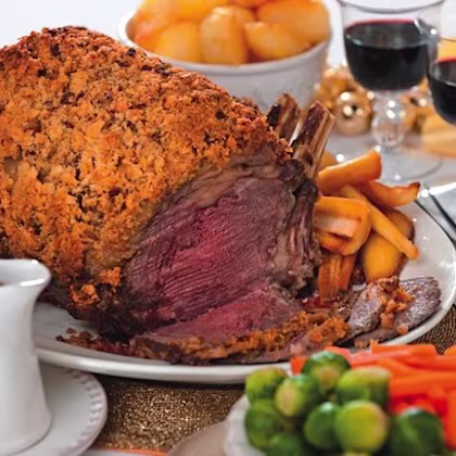 Roast Rib of Beef with Mustard Crust