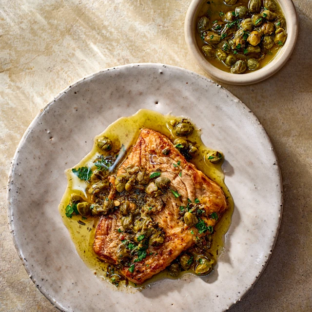 Cod with Lemon Butter and Caper Sauce
