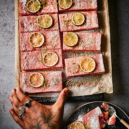 Hibiscus and Lime Curd Bars