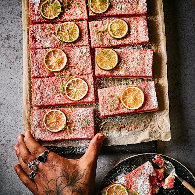 Hibiscus and Lime Curd Bars