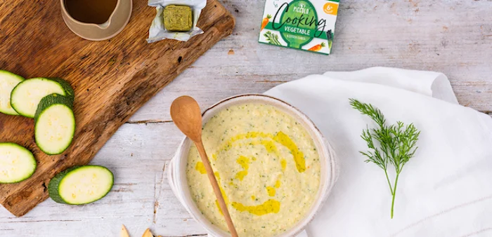 courgette and salmon with yoghurt