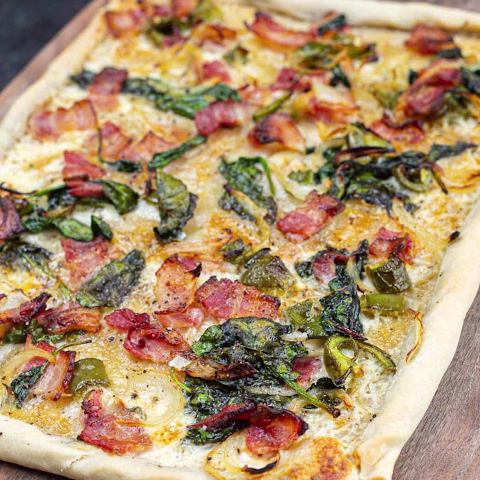 Leftover vegetable flammkuchen