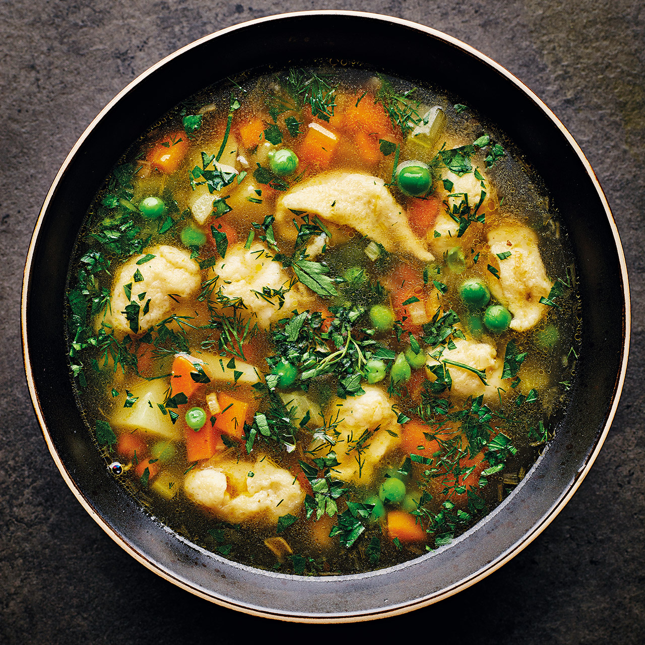 Veggie Broth with Dumplings