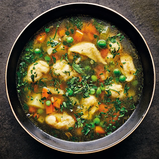Veggie Broth with Dumplings