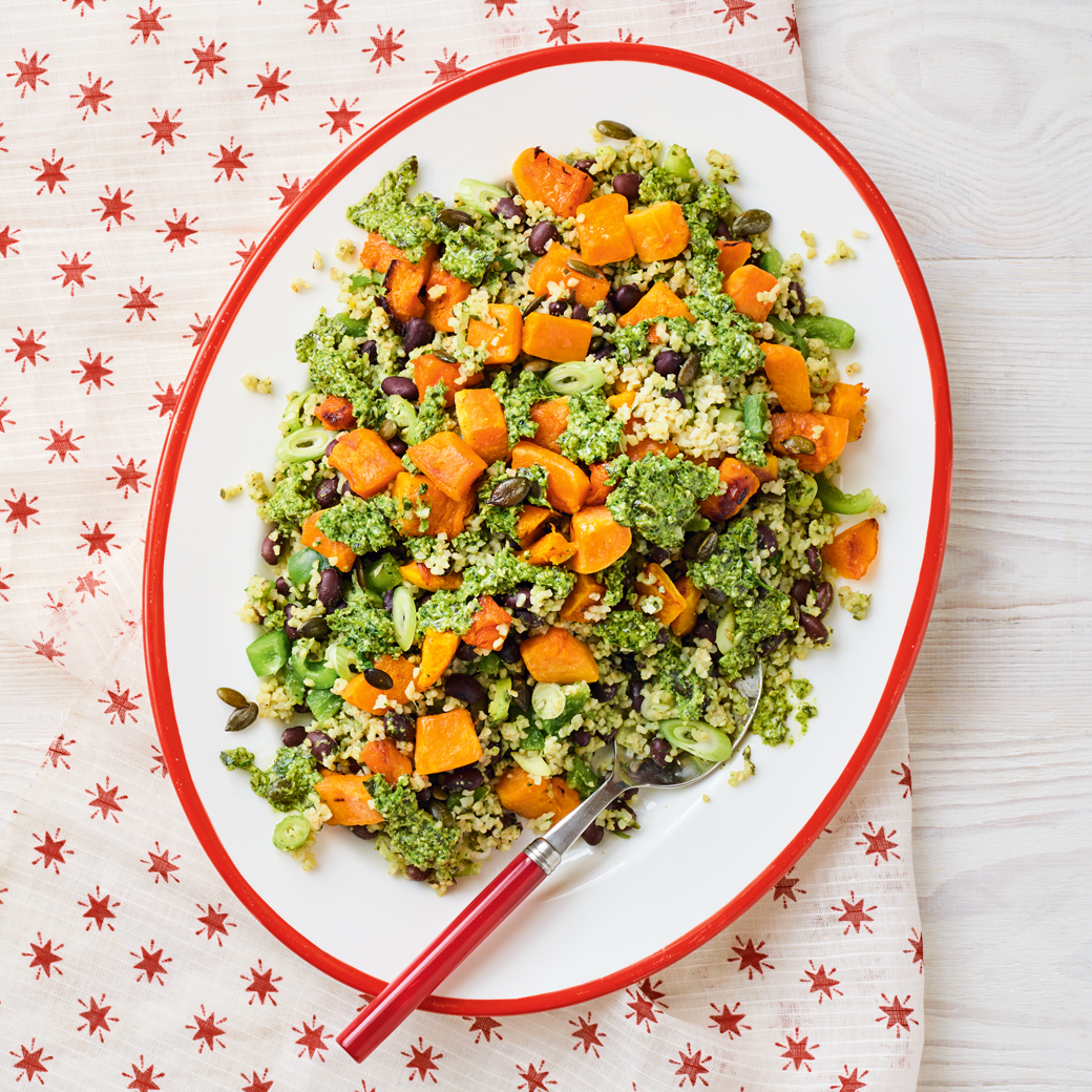 Butternut Squash and Black Bean Salad with Pumpkin Seed Salsa   