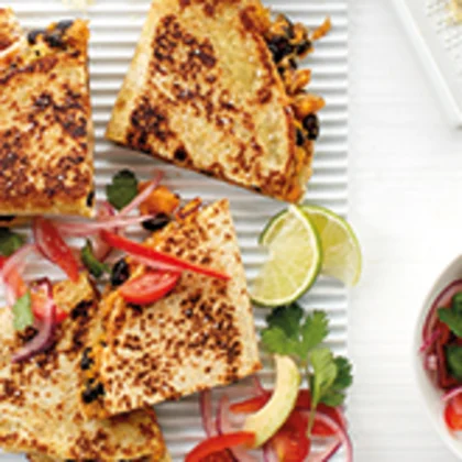 Sweet Potato Quesadillas with Avocado Salad