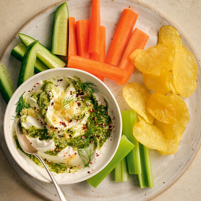 Lemon and Pesto Labneh Dip