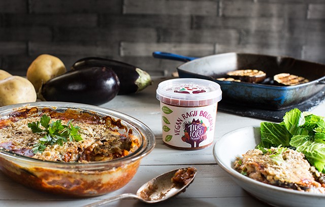 Vegan Moussaka with Tideford Organics Ragu Bolognese