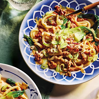 Peanut-Miso Noodles with Chicken Mince