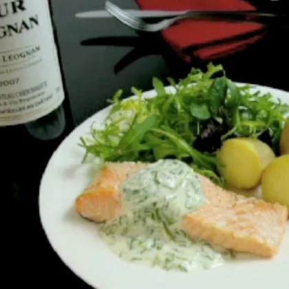 Poached Salmon with Watercress Mayo