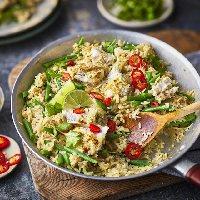 One Pot Smoked Haddock and Curried Coconut Rice