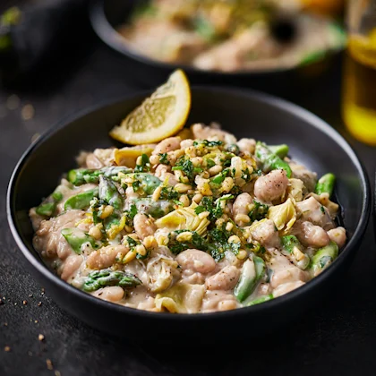 Asparagus and Artichoke Bean-otto