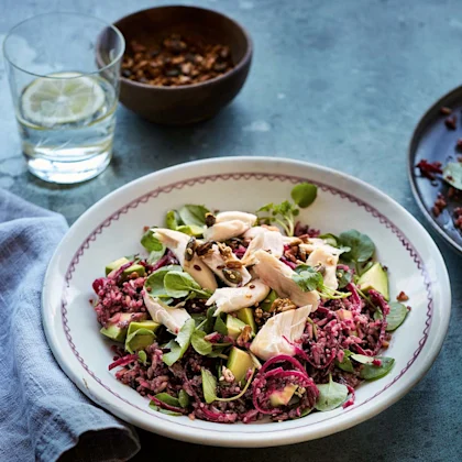 Persian-style grain salad with grilled chicken