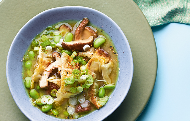 Japanese Dumpling Soup with Shiitake