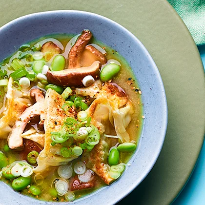 Japanese Dumpling Soup with Shiitake