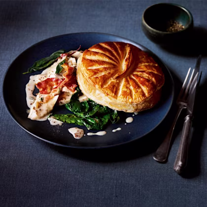 Deconstructed Chicken, Porcini and Pancetta Pie