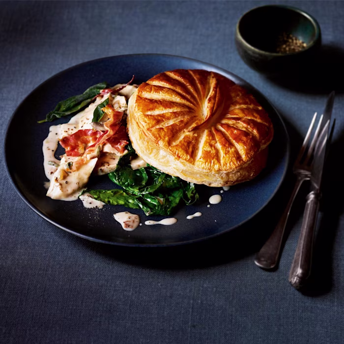 Deconstructed Chicken, Porcini and Pancetta Pie