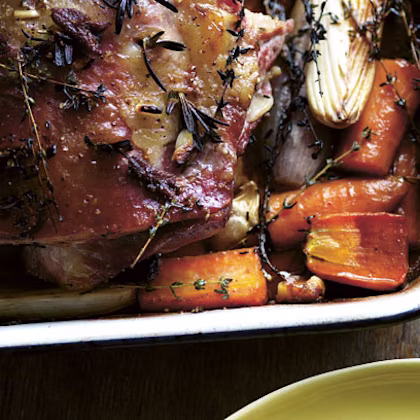 Roast lamb with rosemary, garlic and anchovies