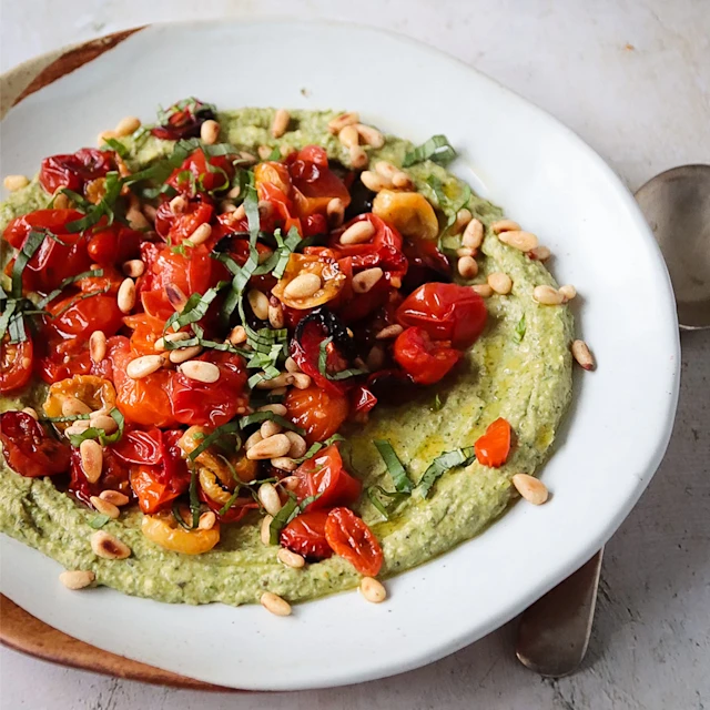 Roasted Tomato and Herb Hummus Dip