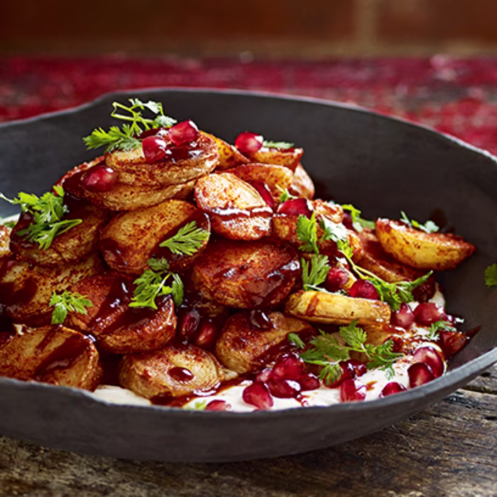 Spiced Potatoes with Honeyed Yoghurt and Tamarind