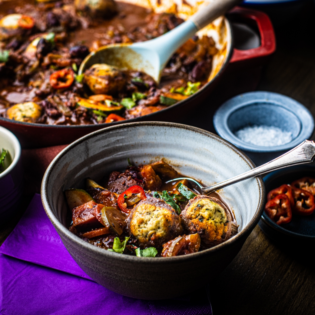Vegan Stew and Dumplings